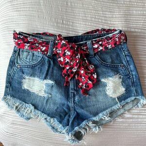 Disney Belt Jean Shorts NWT US4